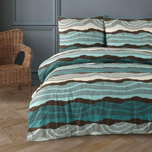 Buymax® Bettwäsche 135x200 80% Baumwolle, 20% Polyester 4-Teilig Bettbezug - Bettwäsche-Set 135 x 200cm mit 2 mal Kissenbezüge 80x80cm, ÖKO-TEX Baumwollmischung-Bettdeckenbezug mit Reißverschluss