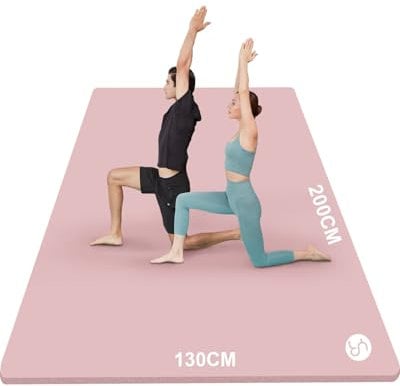RYTMAT Yogamatte XXL 200×130×2cm Fitnessmatte Extra Groß Breit Sportmatte NBR Extra-dick Gymnastikmatte für Zwei Personen Home Gym Pilates Yoga Fitness