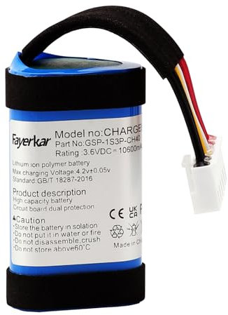Fayerkar La batterie est compatible avec la batterie JBLCharge5 gsp-1s3p-ch4d pour haut-parleur Bluetooth JBL Charge 5 génération (non compatible avec Charge 4) cellules de batterie de haute capacité