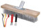 Sweeping Brush Broom - Metal Broom with Socket, Outdoor Broom | 6 Piece Wooden Handle Wire Broom Set, Stainless Steel Multi Purpose Brush Shovel Tool For Patio and Concrete, Solid Wood, 30cm