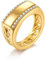 Gold Gliederketten ring, Edelstahl modisches Band, Siegelringe mit Zirkonia, für Herren, Hochzeitsschmuck, Größe 57