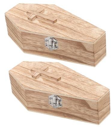 PRETYZOOM Halloween Dacoratin Gemütliche Box Holz Schmuckhalter Haustier Asche Urne Dekorativer Sarg Süßigkeiten Fall Festliche Erinnerung
