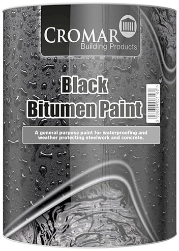 ARA CHOICE CROMAR Black Bitumen Paint – Waterproof and Weatherproof Protective Coating for Metal, Asphalt, Wood, and Concrete | 1L