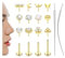 JeweBella Nasenstecker Chirurgenstahl für Damen 14K Vergoldet Labret Piercing Einstecken Flatback Ohrringe Set CZ Lippenpiercing Nostril Tragus Helix Piercing Ohr Schmuck 20G 18G 16G