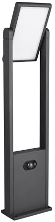 Trio Leuchten LED Außen Wegeleuchte Malawi 553769142, Aluminium Druckguss Anthrazit, 5 Watt LED, Hybrid Solar/Netzbetrieb, Dämmerungssensor, Bewegungssensor