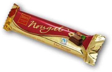 Storz Nougat Stange 9 x 75g, Haselnussnougat aus Fairtrade-Kakao