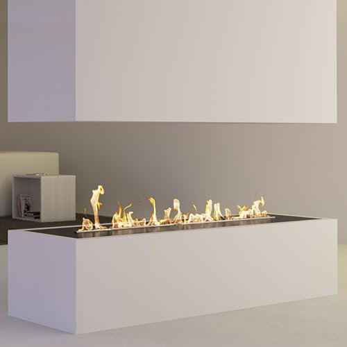 Bio Ethanol Burner in Stainless Steel, Ethanol Fireplace, Bioethanol Fire Stove Fire Pit, Clean Burning Fireplace for Indoor Outdoor Patio(100cm)