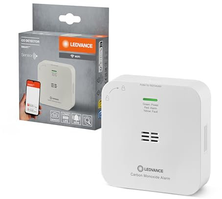 LEDVANCE SMART+ Kohlenmonoxidmelder mit WiFi-Technologie, zertifiziert nach EN 50291, weiß, Kunststoff