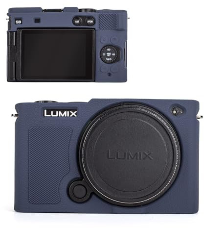 MUZIRI KINOKOO Housse en Silicone Souple pour Panasonic Lumix s9 caméra, Housse de Protection pour Panasonic Lumix DC-S9 caméra - antidérapant et résistant aux Rayures protège l'appareil Photo - Bleu