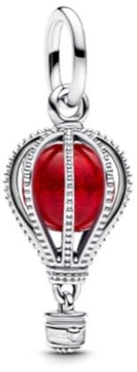 GHMIOU Charms 925 Sterling Silber Charm Anhänger für Armband Charm Bead Pendant für Europäische Armbänder Halsketten Schmuck Geschenk für Damen Frauen (Ballon Red)