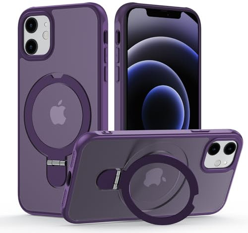 Meeter Hülle für iPhone 11 mit Magsafe, [ Magnetischer Ständer Unsichtbarer Standring ] Stoßfest Handyhülle Case Matt Kratzfeste Schutzhülle für iPhone 11, lila