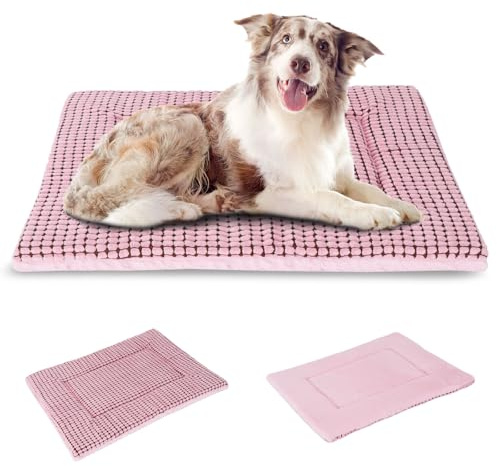 BVAGSS Orthopädisches Hundebett, Waschbar Hundekissen flauschig Hundematte, Umkehrbar Weiche und Warme Hundematte für klein mittel große Hunde XH079 (91x58x4cm,Pink)