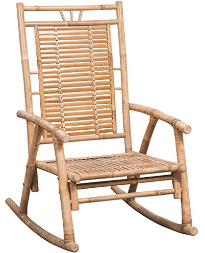 Schaukelstuhl aus Bambus mit Auflage – Perfekt für Garten, Terrasse oder Balkon – Langlebig, umweltfreundlich & komfortabel – Ideal zur Entspannung im Freien