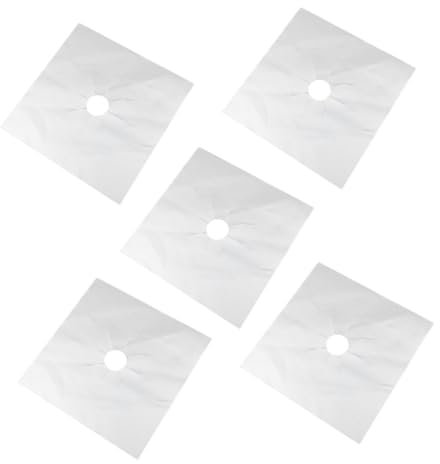 5 Stück Gasherd Schutzmatten Teiliges Wiederverwendbare Brennerabdeckung aus Hitzebeständigem Material Leicht zu Reinigen für Gasherde Schützt vor Schmutz und Öl