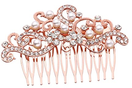 Pettinino per Sposa Rosa Oro Accessorio per Matrimoni e Feste Design Chic per Donne e Ragazze
