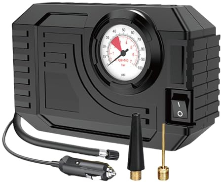 Compresseur D Air pour Voiture, Compresseur d'air Portable 10bar Gonfleur de Pneus, Pompe Électrique Accessoire Véhicule pour Voitures Camions Motos Scooters et Objets Gonflables