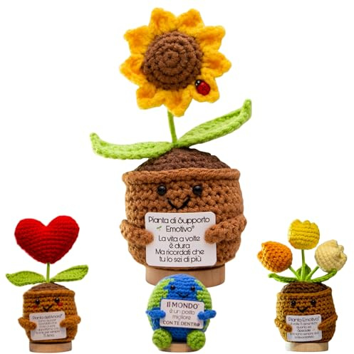 TerraDesign® | Girasole Uncinetto | Regalo Originale Compleanno Festa Donna