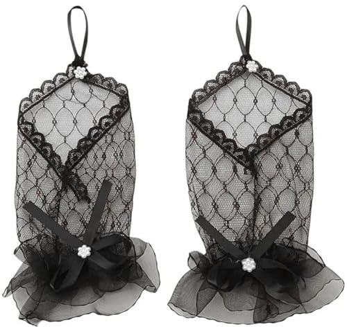 Mjzzh Guantes de encaje para mujer, guantes sin dedos de rejilla, sin dedos, Halloween, baile de carnaval, chicas, accesorios para bailes de máscaras, novias, damas de honor, juegos de rol, negro.