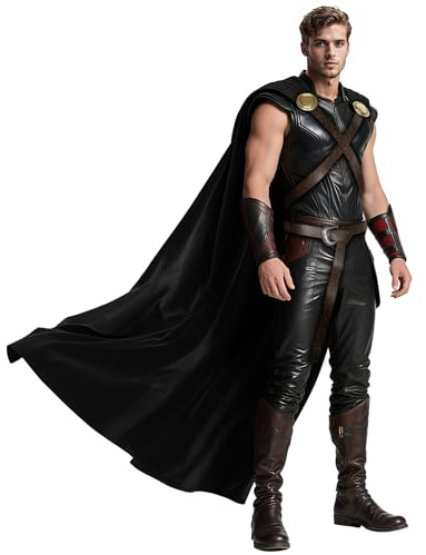 keland Mittelalter Umhang Cape für Ritter Krieger Cosplay | Damen Herren Renaissance Mantel, Donnergott König Held, Fantasy, Halloween, LARP, Mittelaltermarkt, Karneval, Fasching