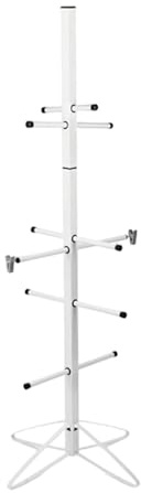 LeeQinersw Hockey Ausrüstungsständer, Sportgeräte Organizer, Stahlrahmen, Vertikal, Freistehend, Platzsparendes Design, Mehrere Haken, Praktische Aufbewahrung, G