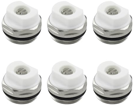 6 Stück Stahl Heizkörper Entlüftungsventile, Entlüftungsventile, problemlose Installation mit Drehkappen, Heizsystem Zubehör, Kühlerentlüftung