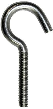 SN-TEC Schraubhaken/Wandhaken/Gewindehaken gebogen M6x60mm Edelstahl A2 rostfrei (10 Stück)