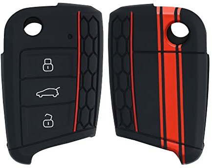 kwmobile Silicone Key Fob Cover Compatible with VW Golf 7 MK7 3 Button Car Key