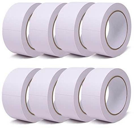 gws Putzband PVC gerippt weiß 8 Rollen Abklebeband von Hand reißbar Maler-Schutzband in Profi-Qualität versch. Farben & Breiten Länge: 33 m x 50 mm breit