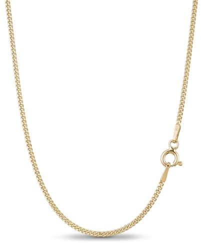 Avesano Panzerkette vergoldet 925 Silber Damen 1,4 mm Halskette 101041-5 | goldene Silberkette Gold Kette Goldkettchen in den Längen 40 42 45 50 60 70 cm verfügbar