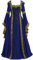 Susenstone Femme Robe De SoiréE Vintage 1950'S Gothique MéDiéVale Renaissance Manches éVasé Robe Femme Hiver Grand Taille Annee 50 Robe De Princesse Cosplay Dress (5XL(EU48), Bleu)
