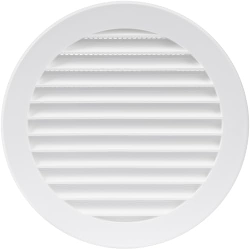 Repa Market Cubierta de ventilación redonda de plástico blanco de 5 pulgadas con brida, rejilla de ventilación de aire, malla protectora de pantalla, ventilación HVAC
