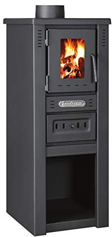 ProTermo Lava Basic Glass Kaminofen mit Schamottsteinen 6,5 kW Heizleistung 33x36x82 cm Holzofen mit Sichtfenster Werkstattofen - Bauart 2
