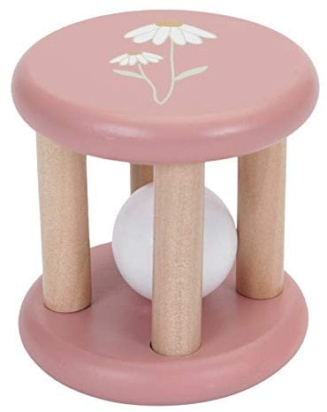 Little Dutch 7009 Holz Rassel Greifling - Wild Flowers rosa