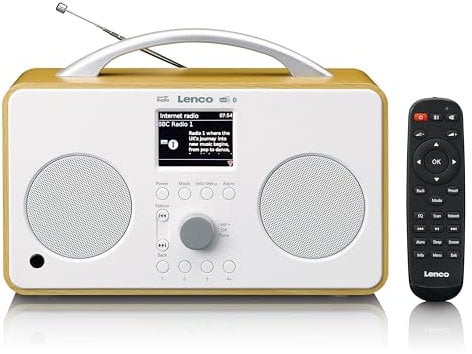 Lenco PIR-645WH - tragbares Internetradio - W-LAN - DAB+ und FM Empfänger - Bluetooth - 2,6“ TFT Bildschirm - 4 Speichertasten - Weckfunktion - W-LAN Streaming - 4400mAh Akku - Weiß
