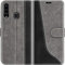 Mulbess für Samsung Galaxy A20S Hülle, Handyülle Leder mit Kartenfach, Klapphülle mit Magnetverschluss, Flip Case Etui Handytasche Schutzhülle, Stilvoll Grau