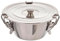 Tradineur - Flanero de acero Inoxidable con tapa y cierres de pinzas - Recipiente para elaborar flanes, repostería, cocina - Apto para lavavajillas - Ø 18 cm