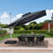 PURPLE LEAF 3.3 X 3.3 M Garden Cantilever Parasol, Large Square Overhanging Patio Umbrella with Crank Handle and Tilt for Balcony and Outdoor, Gray
