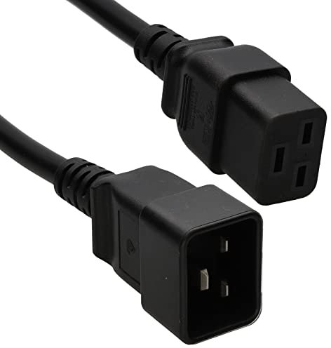 kenable C19 Stecker auf C20 Buchse Server/UPS Verlängerungskabel 16A 250V 0,5m 50cm schwarz [0,5 Meter]