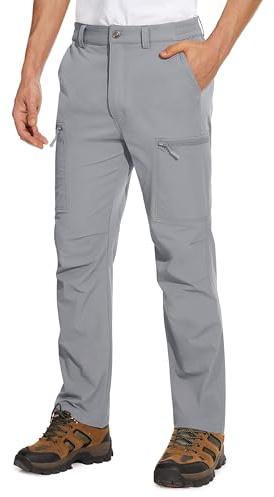 MAGCOMSEN Men's Outdoor Cargo Trousers Climbing Bottoms Quick Dry Tactical Trousers with Zip Pockets