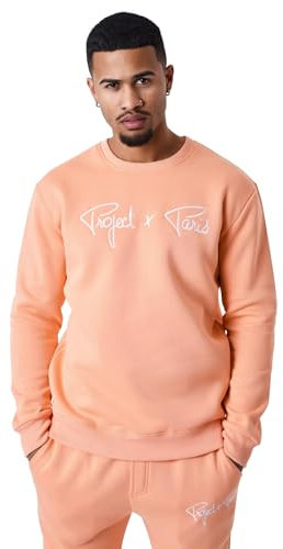 Project X Paris Sweat col Rond Signature Pêche S