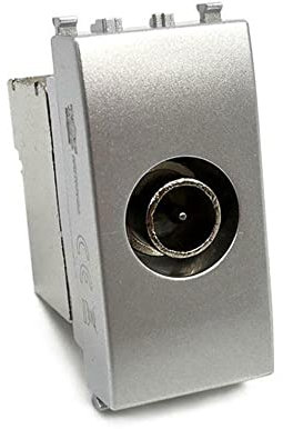 Vetrineinrete® Presa tv derivata compatibile con vimar plana connettore maschio prese da incasso per moduli (Silver)