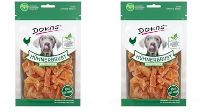 Dokas Dog Hühnerbrust in Stückchen für Hunde - Doppelpack - 2 x 70g