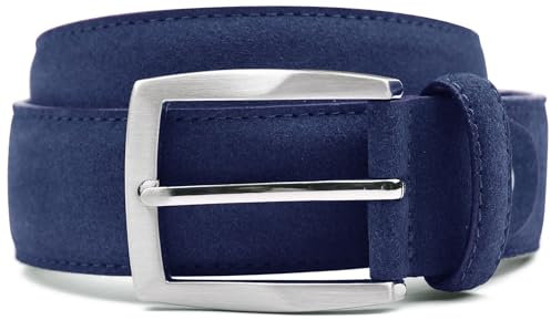 Suitable Wildleder Gürtel Royal Blau - Grösse 95 - Herren - Bekleidung - - Wildleder -