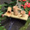 Bambus-GartenbrunnenBambusbrunnen mit Pumpe, vielseitiger Innen-/Außenbrunnen, Länge 35 cm