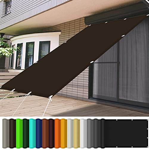 Tenda da Sole UV 1.8 x 4 m Impermeabile Tenda da Sole per Esterno, per Giardino Terrazza Tenda da Campeggio e Protezione UV, Marrone