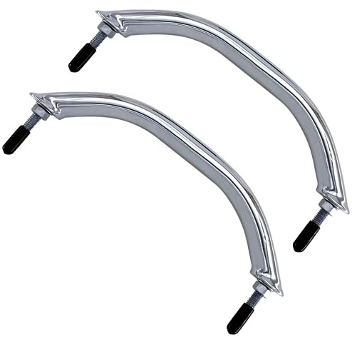 JT-HLM 2PCS Boat 316 Stainless Steel 8-3/4'' Boat Polished Grab Handle Oval Tube Grab Bar Handrail for Marine Yacht RV