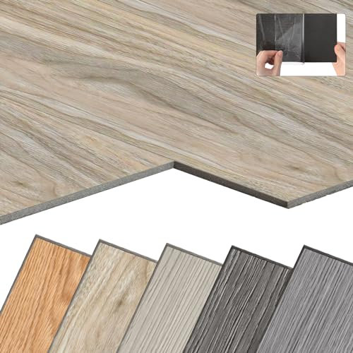 YARDIN Suelo de PVC autoadhesivo con aspecto de madera, 18 unidades, 2,51 m², baldosas de vinilo, autoadhesivas, suelo de PVC, antideslizantes, impermeables, ignífugas, roble lavado