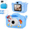 Kinderkamera mit Tragetasche - 32GB SD Kart Geschenke für 3-12 Jahre Jungen und mädchen 1080P HD Selfie Digitalkamera mit 2 Bildschirm Fotokamera für Geburtstagsgeschenk Weihnachten Spielzeug (Blau)