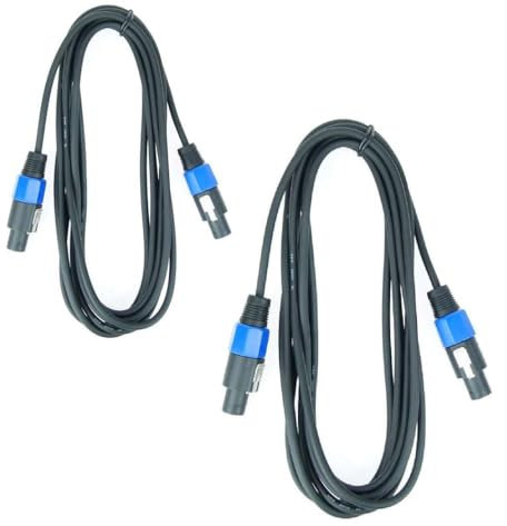 Paccs 2 x 5 m Lautsprecherkabel, Speakon Stecker 4 pol, PA Boxenkabel 2 x 1.5mm²