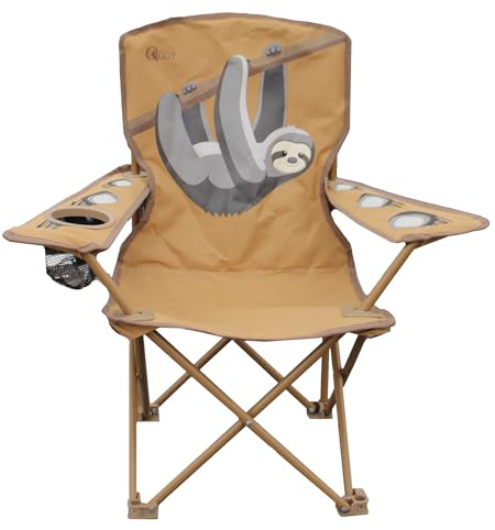 Quest Kids Sloth Folding Camping Garden Chair - Lightweight, Portable, Durable with Cup Holder, Perfect for Camping, Beach, Garden - Fun Animal Design